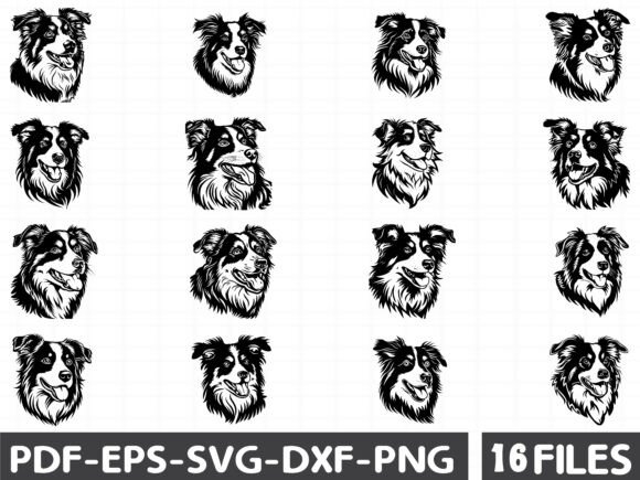 Australian Shepherd Dog Silhouette Graphics for Modern Editorial Design