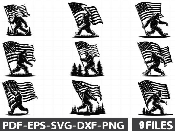 Bigfoot Walking Vector Graphics for Crafters