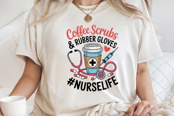 Coffee Scrubs Rubber Gloves Nurselife Graphics