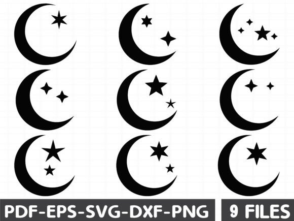 Crescent Moon Silhouette Graphics