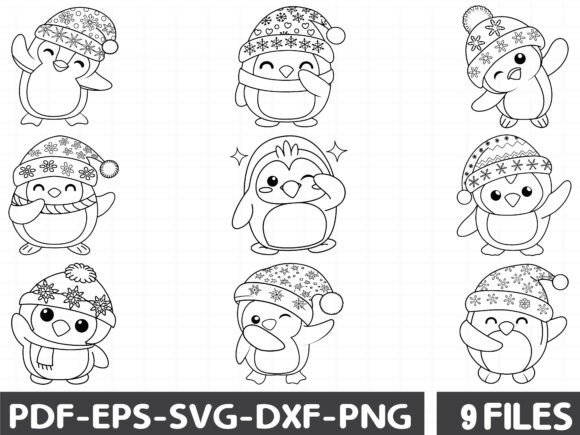 Cute Penguin Dabbing Cartoon Svg Graphics for Local Branding