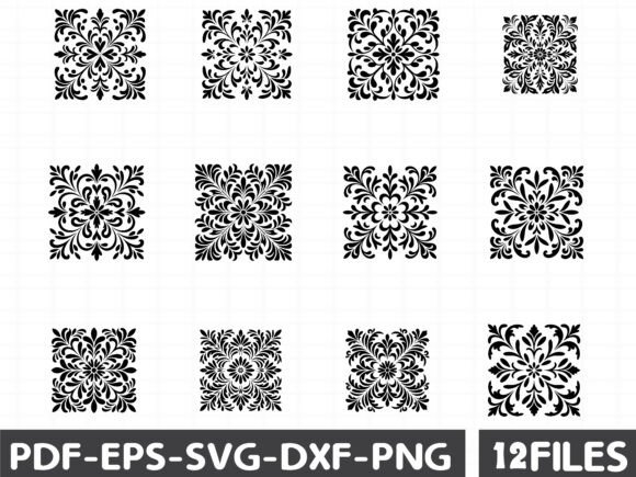 Flat Filigree Stencil SVG for Graphics and Illustrations