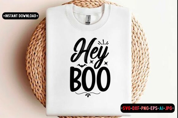 Hey Boo SVG Design, Halloween Graphics for T-Shirt Designs