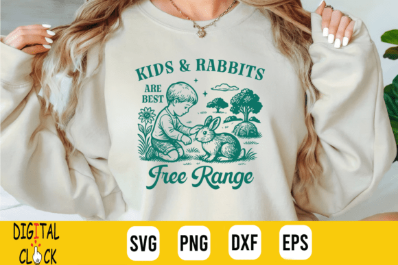Kids Rabbits Are Best Free Range Farm Graphics