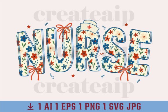 Nurse Coquette USA Nurse Bow 4th of July Graphics