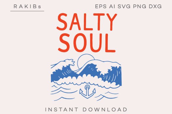 Salty Soul SVG PNG – Oceanic Graphic for Print Templates