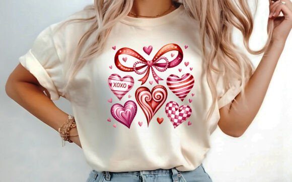 Valentine Coquette Bow Graphics for T-Shirt Designs